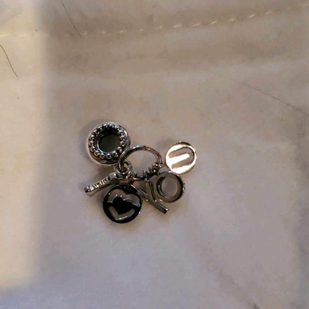 Pandora silver dangle 925 charm have two xo